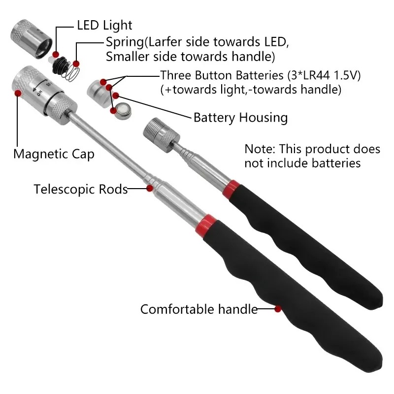 Telescopic Fishing Rod - قلم مغناطيسي تلسكوبي مع ضوء LED