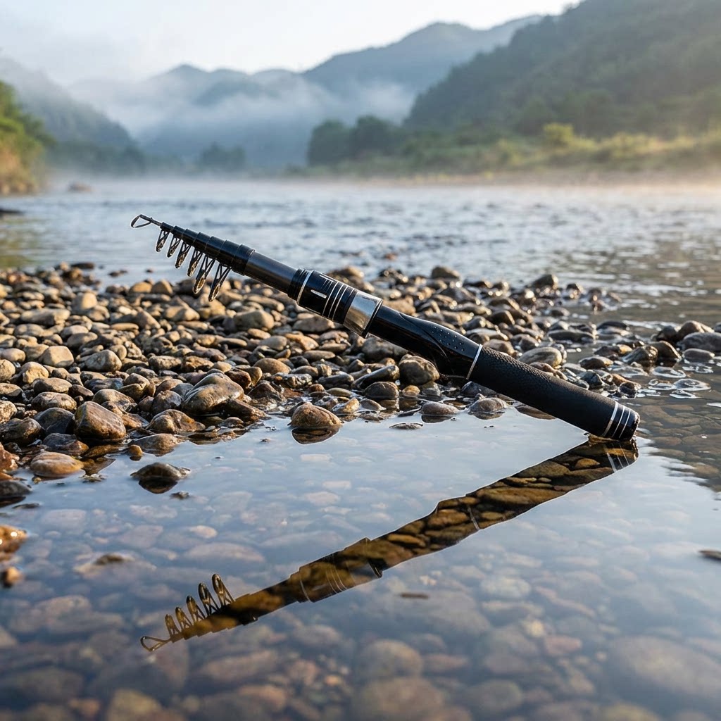 قصبة صيد تلسكوبية خفيفة الوزن  - مراجعة Telescopic Fishing Rod وسعره