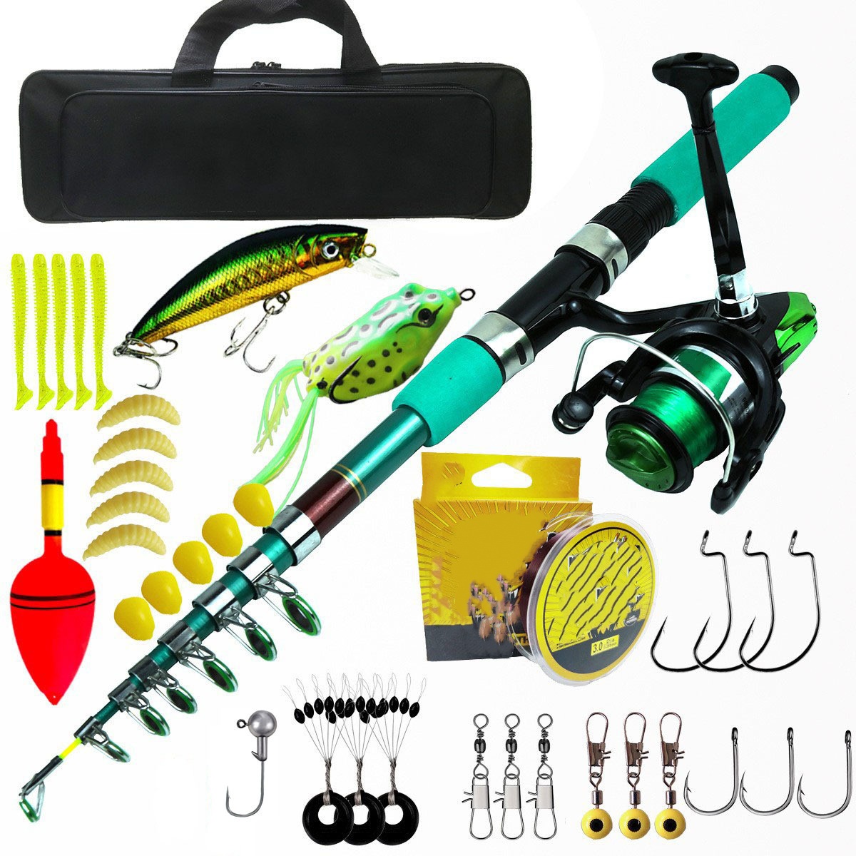 طقم صيد سمك الشبوط المتكامل: ص - مراجعة Telescopic Fishing Rod وسعره